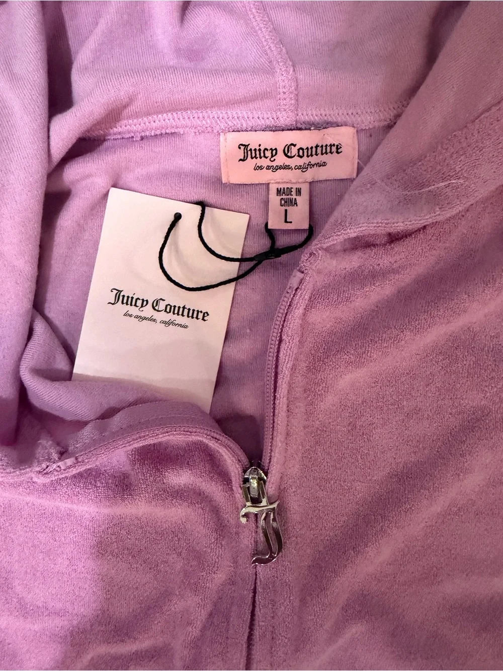 Juicy Couture Pink Terry Rhinestone Hoodie Shorts Set Y2K NWT L